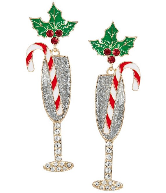 Merry & Bright Mistletoe Champagne Drop Earrings