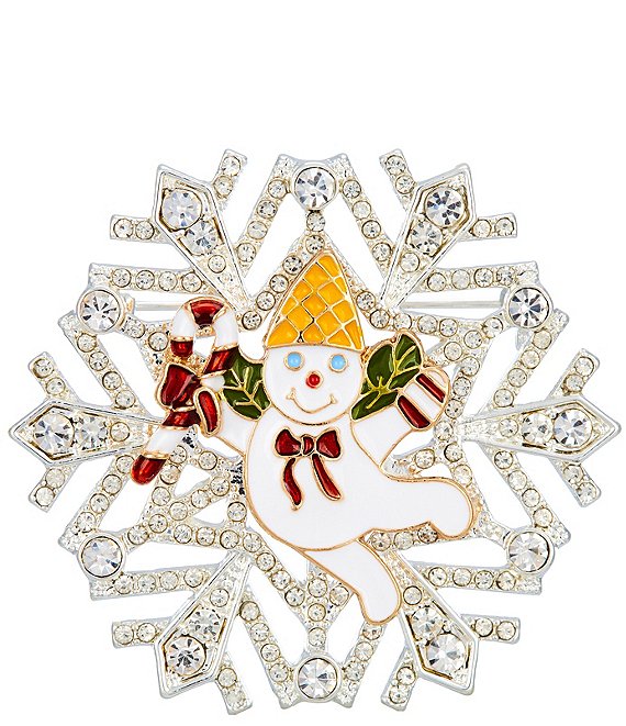 Merry & Bright Mr. Bingle Christmas Snowflake Pin