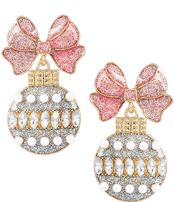 Merry & Bright Ornament Holiday Drop Earrings