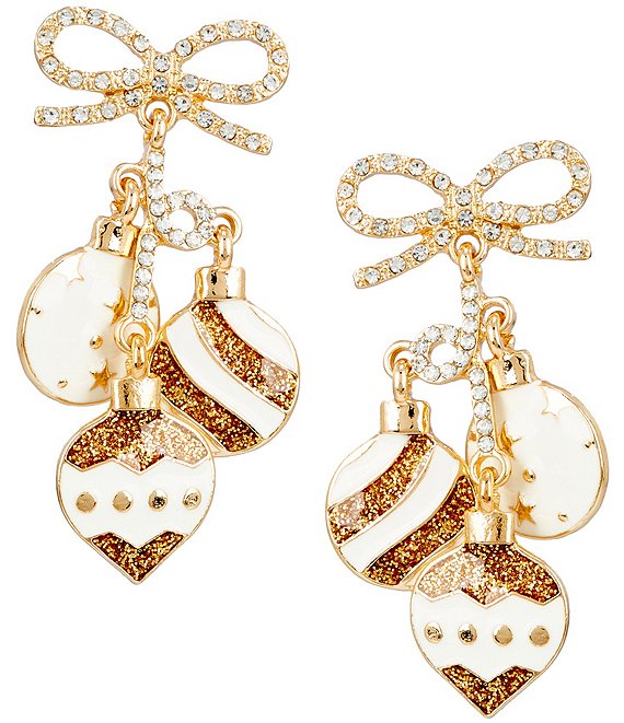 Merry & Bright Ornament Holiday Drop Earrings