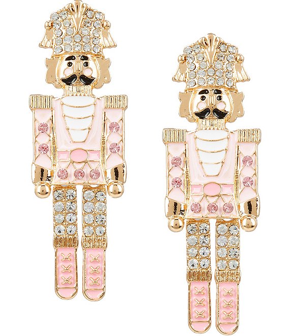 Merry & Bright Pink Nutcracker Drop Earrings