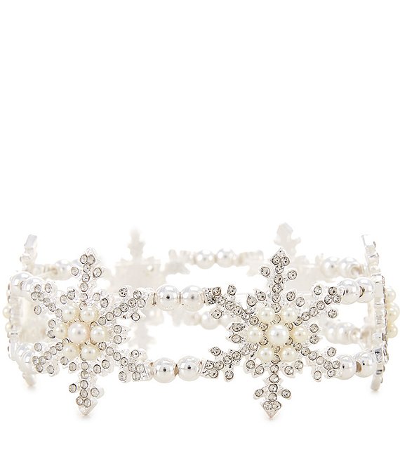 Merry & Bright Snowflakes Stretch Bracelet