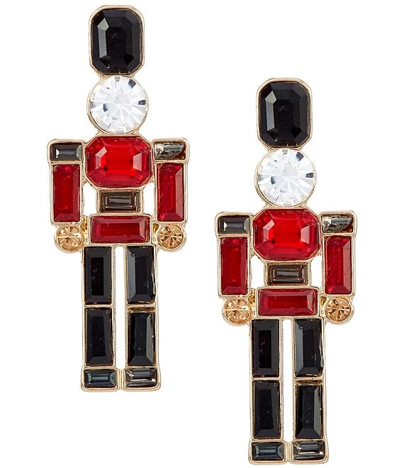 Merry & Bright Stone Nutcracker Drop Earrings