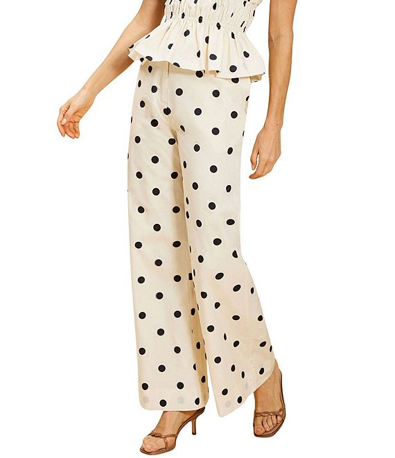 Mestiza New York Taylor Coordinating Polka Dot High Waisted Flare Leg Pants
