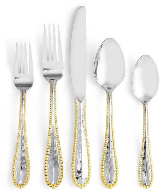 Michael Aram Molten Beaded Edge 5-Piece Flatware Set