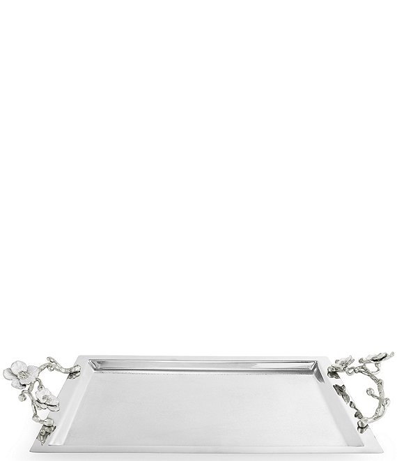 Michael Aram Silver Orchid Collection Large Tray
