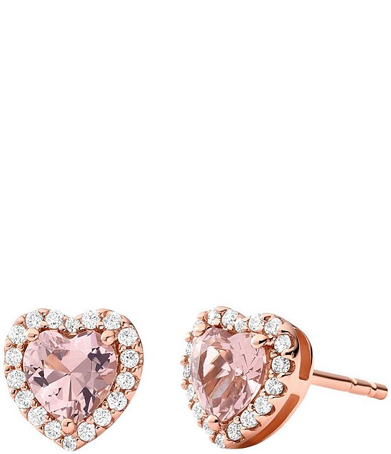 Michael Kors 14K Rose Gold-Plated Heart-Cut Earrings |