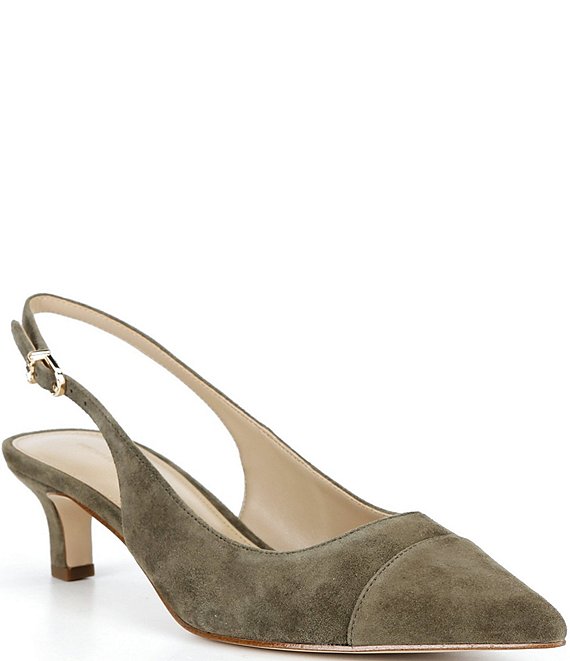 Michael Kors Amara Suede Cap Toe Slingback Pumps