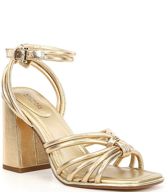 Michael Kors Astra Metallic Leather Strappy Dress Sandals | Dillard's