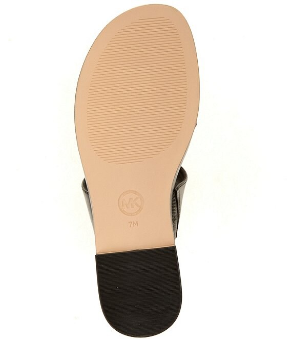 Michael Kors Berkley Leather Zip Hardware Slide Sandals | Dillard's