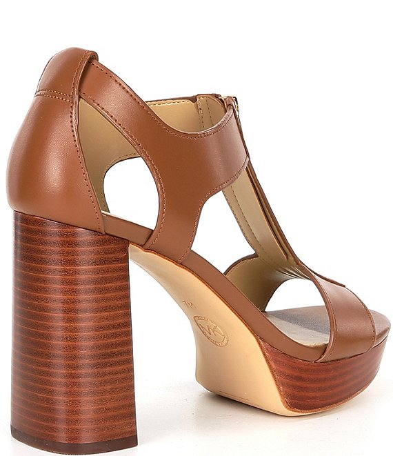 Michael Kors Berkley Leather Zip Stacked Block Heel Platform