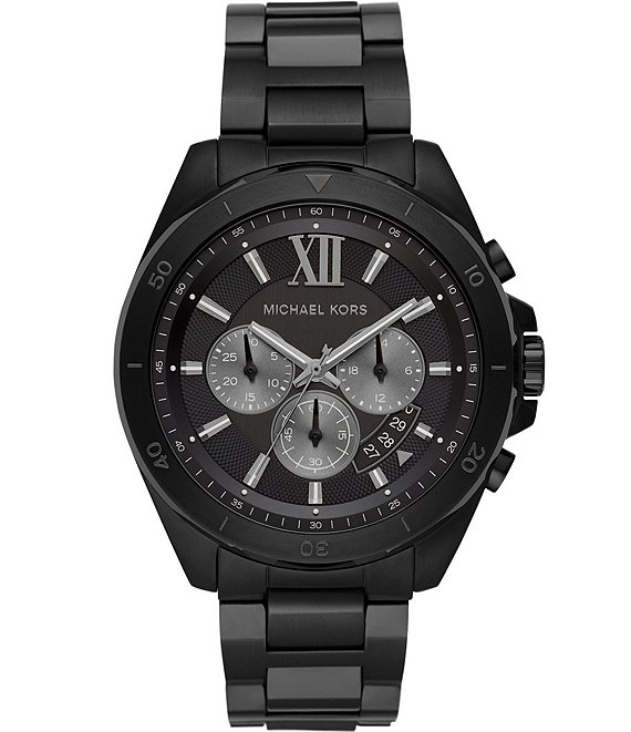 Color:Black - Image 1 - Brecken Chronograph Black Stainless Steel Watch