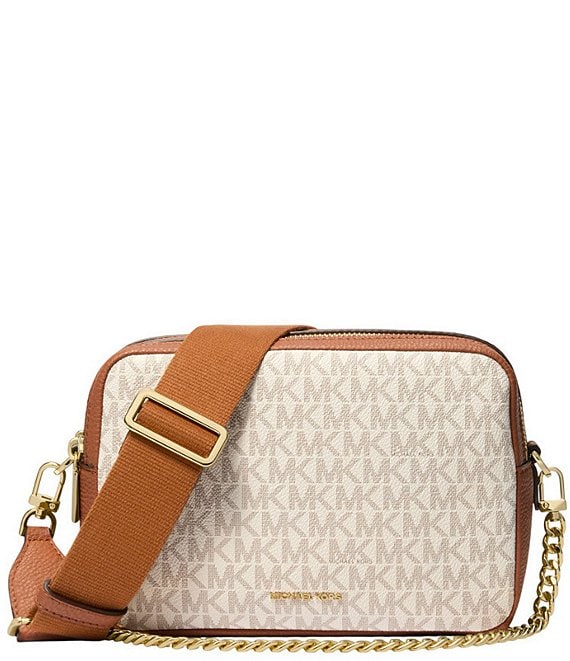 Michael Kors Bryant Logo Medium Double Zip Chain Camera Contrast