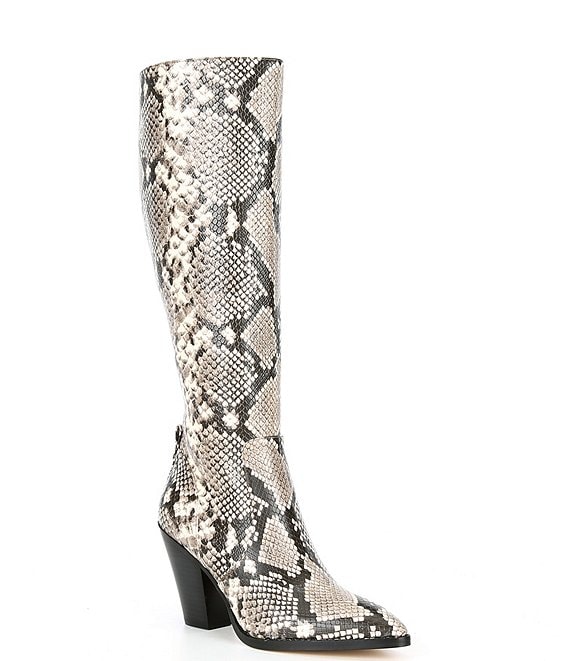 Michael Kors Dover Snake Embossed Leather Tall Boots | Dillard's