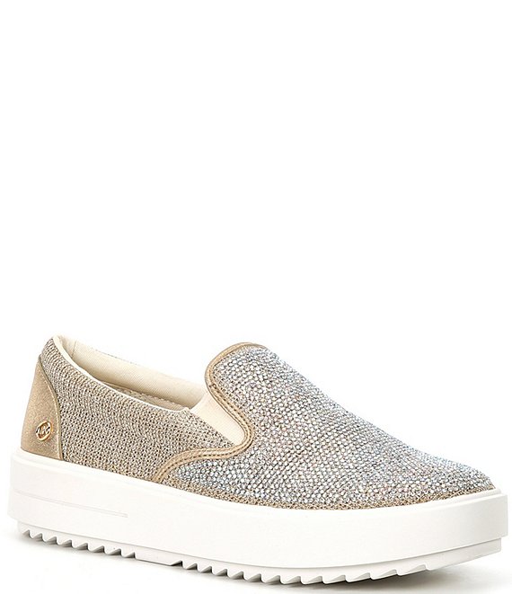 Michael Kors Emmett Glitter Fabric Rhinestone Slip On Sneakers | Dillard's