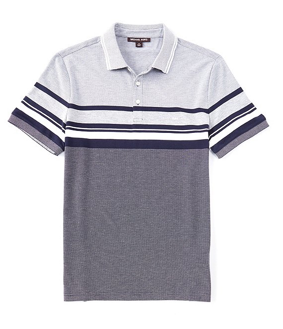 Michael Kors Engineered Stripe Pique Short-Sleeve Polo Shirt | Dillard's