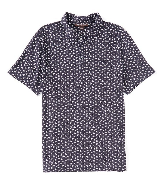 Michael Kors File Print Short Sleeve Polo Shirt | Dillard's