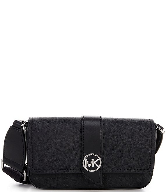 Michael Michael Kors Black Leather Greenwich Crossbody Bag