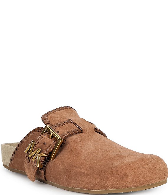 Michael Kors Greer Suede Logo Mules