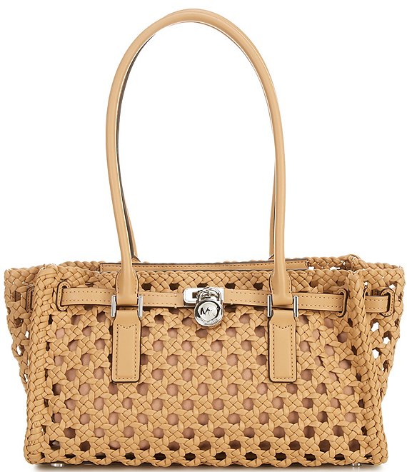 専用 KORS Hamilton MK 2WAY Tote Bag Michael Kors Hamilton Moderne Small Woven East-West Shoulder Bag