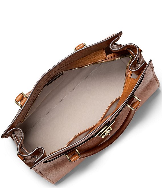 MICHEAL KORS HAMILTON サッチェル Michael Kors Hamilton Moderne Large Belted Gold Hardware Satchel