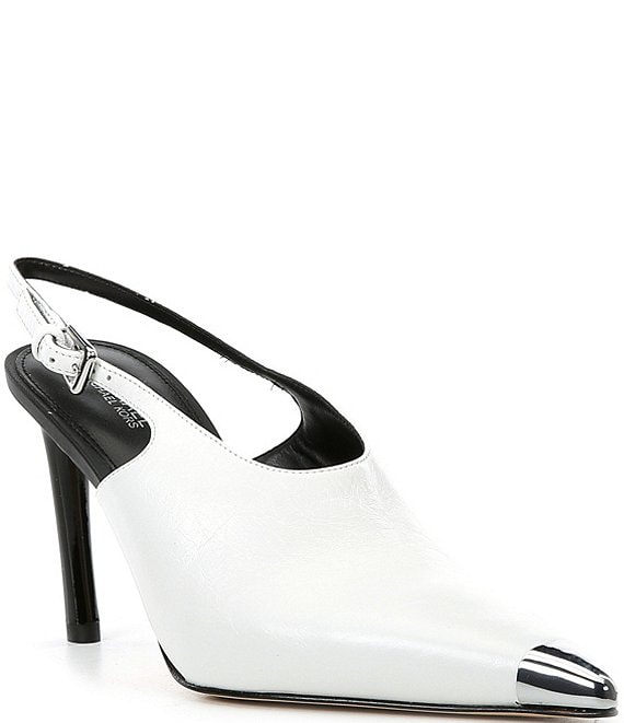 Michael Kors Kasia Crushed Leather Slingback Pumps | Dillard's Michael Kors Kasia Crushed Leather Slingback Pumps | Dillard's
