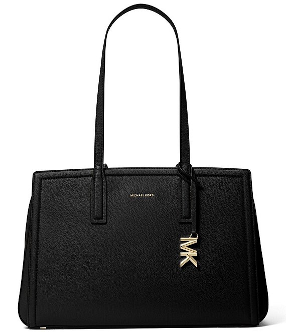 Michael Kors Laila Medium Leather Tote Bag, Black - Image 1