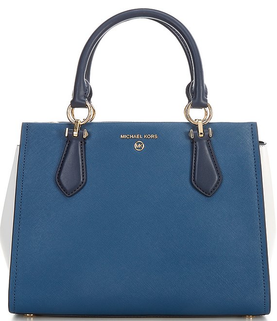 Michael Kors Marilyn Medium Colorblock Saffiano Leather Satchel Bag Dillard s