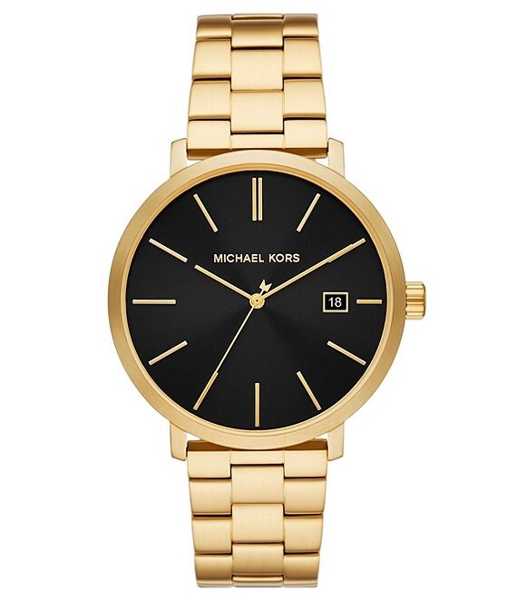 Michael Kors Men's Blake Three-Hand Date Gold Stainless Steel Bracelet ...