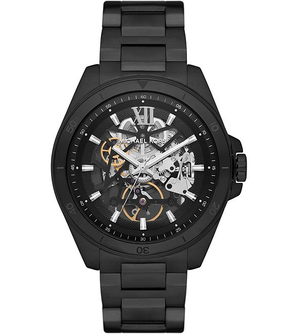 Michael Kors Men's Brecken Automatic Black Stainless Steel Bracelet Watch