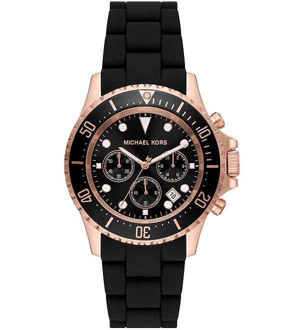 Michael Kors Watches Michael Kors Gents Black Leather Strap Gage Watch   Mens Watches from Faith Jewellers UK