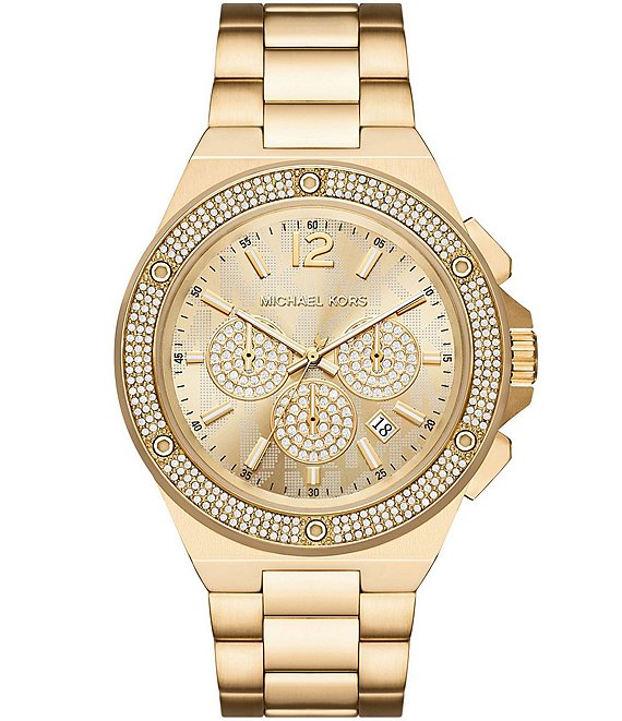 Michael Kors Men's Lennox Chronograph Gold Stainless Steel Bracelet Watch |  Dillard's