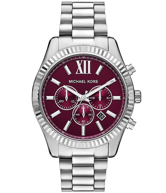 Michael Kors Men's Lexington Quartz Chronograph Stainless Steel Bracelet Watch, Silver - Image 1