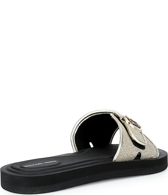 Michael Kors MK Logo Glitter Slide Sandals | Dillard's