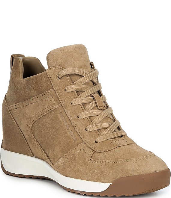 Michael Kors Nikko Trainer Suede Hidden Wedge Sneakers