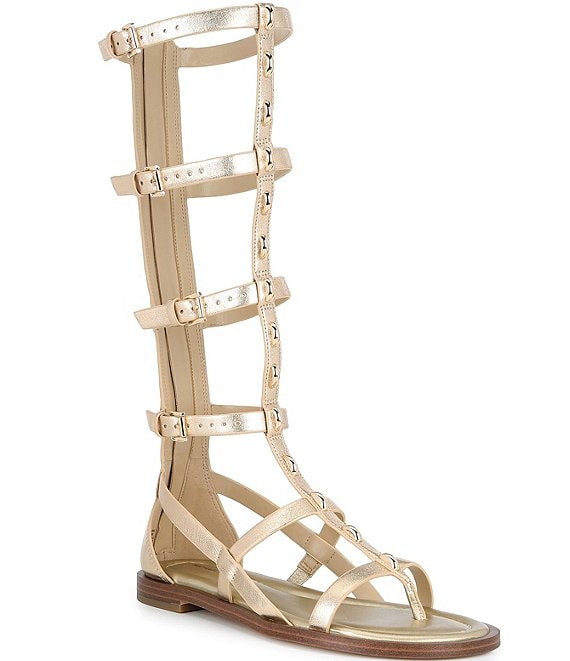 Michael Kors Noa Metallic Leather Studded High Gladiator Sandals
