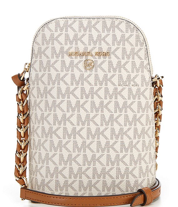 Michael Kors Signature Logo Jet Set Charm Small North South Chain Crossbody  Bag | Dillard's