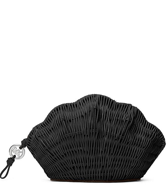 Michael Kors Shelly Small Rattan Shell Clutch