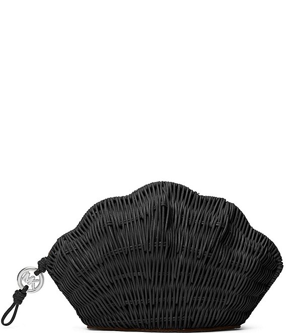 Michael Kors Shelly Small Rattan Shell Clutch