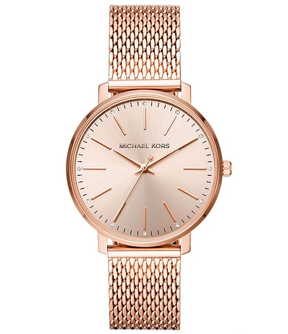 Color:Rose Gold - Image 1 - Women's Pyper Three-Hand Rose Gold-Tone Stainless Steel Watch