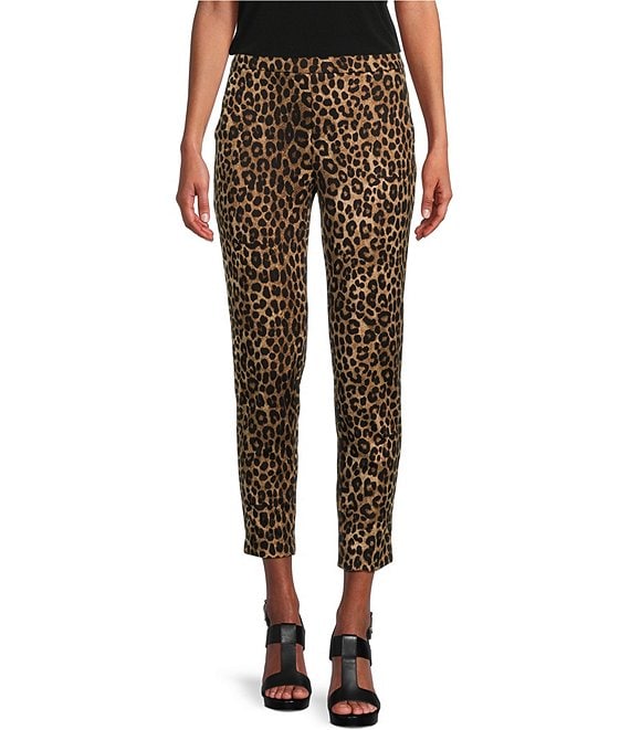 LOFT Leopard Print Ponte Leggings  Animal print leggings outfit, Black  leopard print leggings, Black animal print leggings