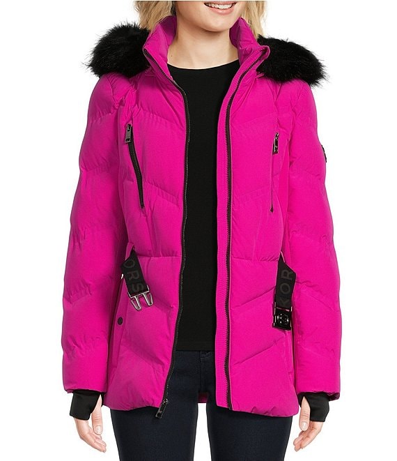 Detachable Sleeve Belted Puffer Jacket