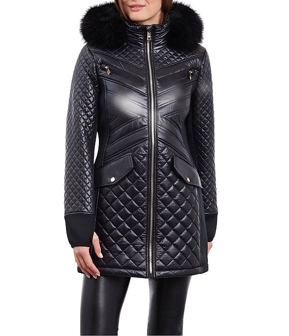 Michael Kors Knit Collar Puffer shops Jacket