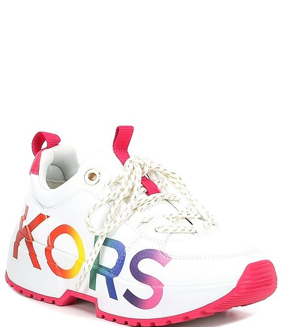 MICHAEL Michael Kors Girls' Cosmo Meetu Rainbow Detail Lace-Up Sneakers (Youth)