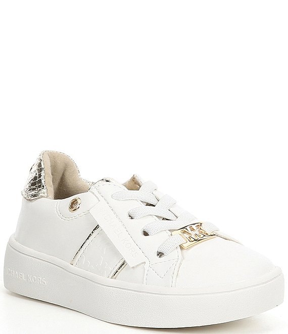 Color:White - Image 1 - MICHAEL Michael Kors Girls' Jem Adell Logo Detail Sneakers (Infant)