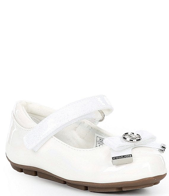 Color:White - Image 1 - MICHAEL Michael Kors Girls' Rover Bow Glitter Ballet Flats (Infant)