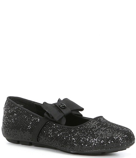 Color:Black Shimmer - Image 1 - MICHAEL Michael Kors Girls' Rover Day Ballerina Flats (Youth)