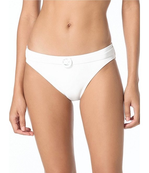 MICHAEL Michael Kors Logo Ring Hipster Full Coverage Classic Swim Bottom