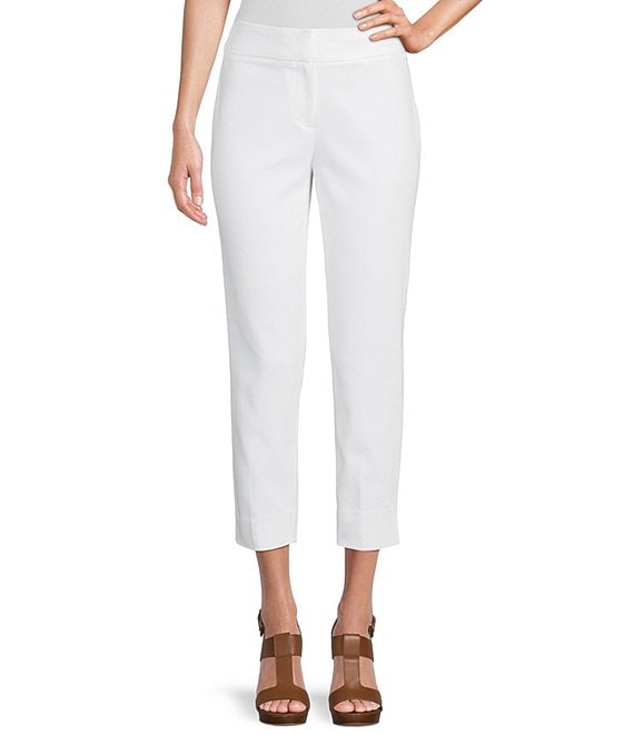 White Capri for Women - Loose Fit Calf Length Capri Pants - Zola