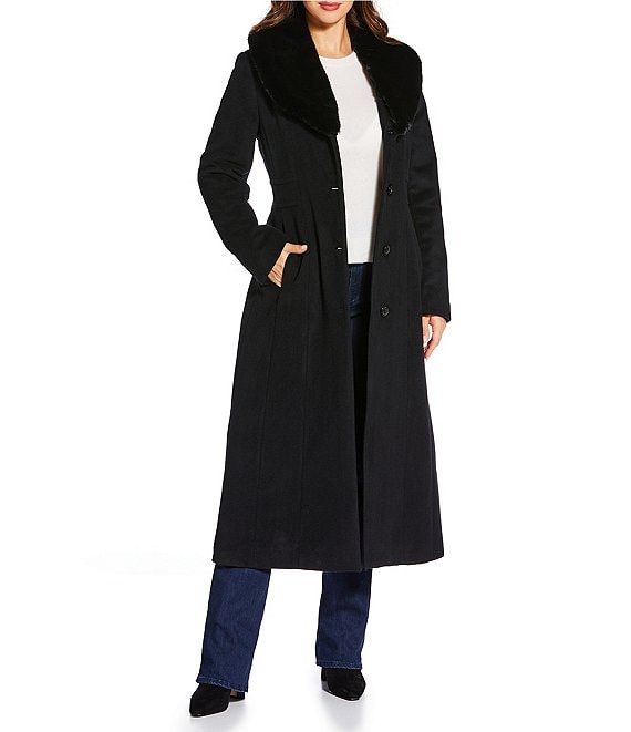MICHAEL Michael Kors Max Wool Blend Shawl Collar Long Sleeve Fitted Single Breasted Coat